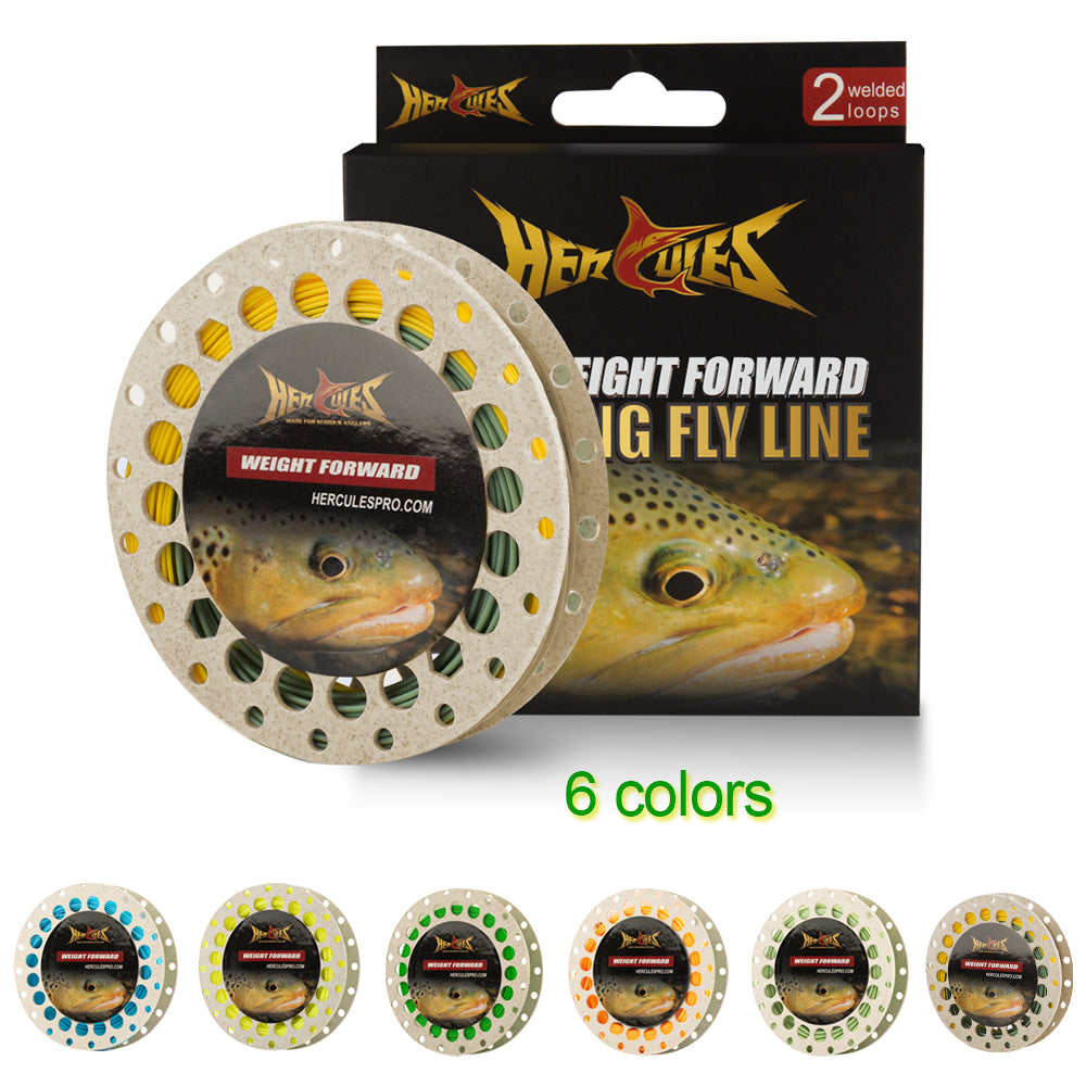 HERCULES Fly Fishing Line Floating Weight Forward Fly Line with 2