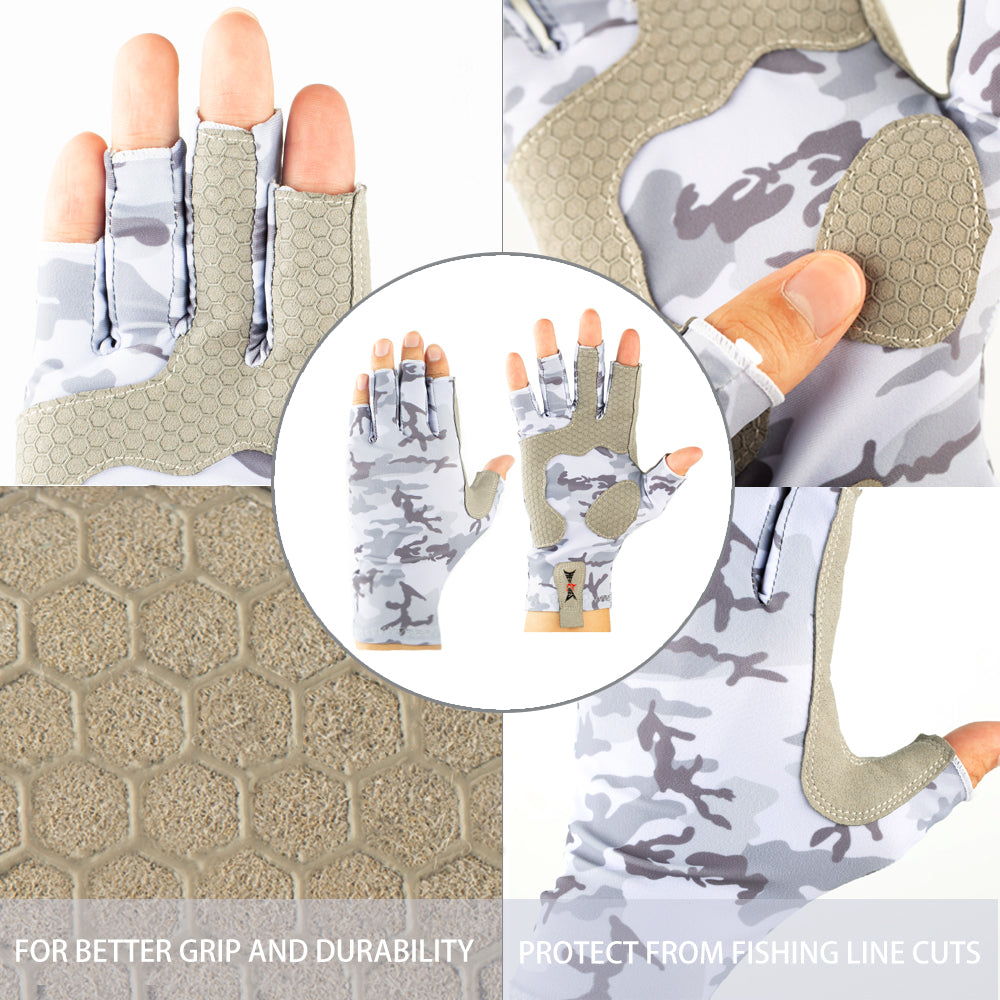 HERCULES Fishing Gloves with Carabiner UPF 50+ Sun Protection Gloves HERCULES SALE