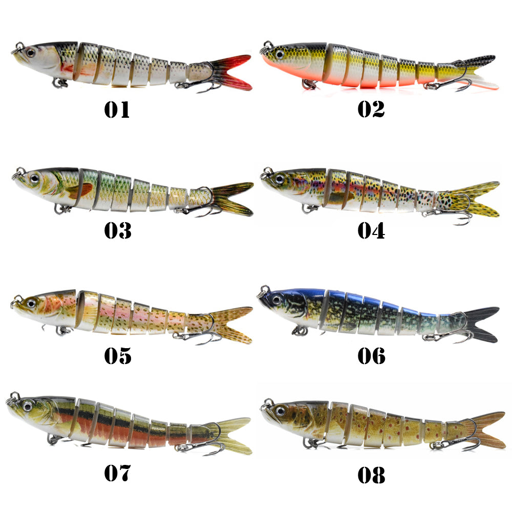  Multi Jointed Artificial Fishing Lures - Slow Sinking Bionic  Swimming Bass Hard Lures for Freshwater or Saltwater, Lifelike Fishing Lure  Kit, Fishing swimbait Gifts for Angler : Sports & Outdoors