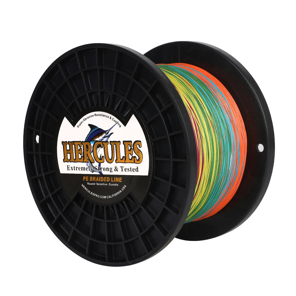 HERCULES 1500M 1640Yds Multicolor 10lb-250lb PE Braid Fishing Line 12 Strands HERCULES