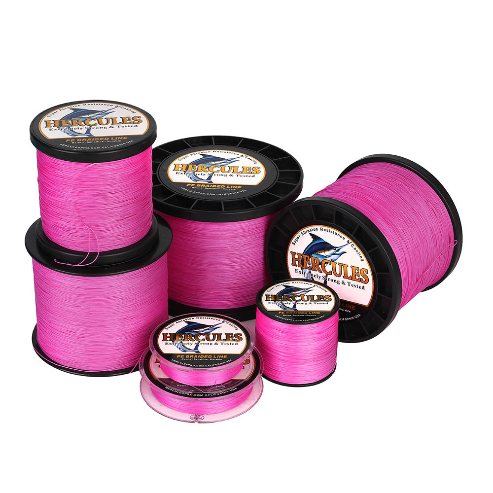 HERCULES 1000M 1094Yds Pink 10lb-420lb PE Braid Fishing Line 12
