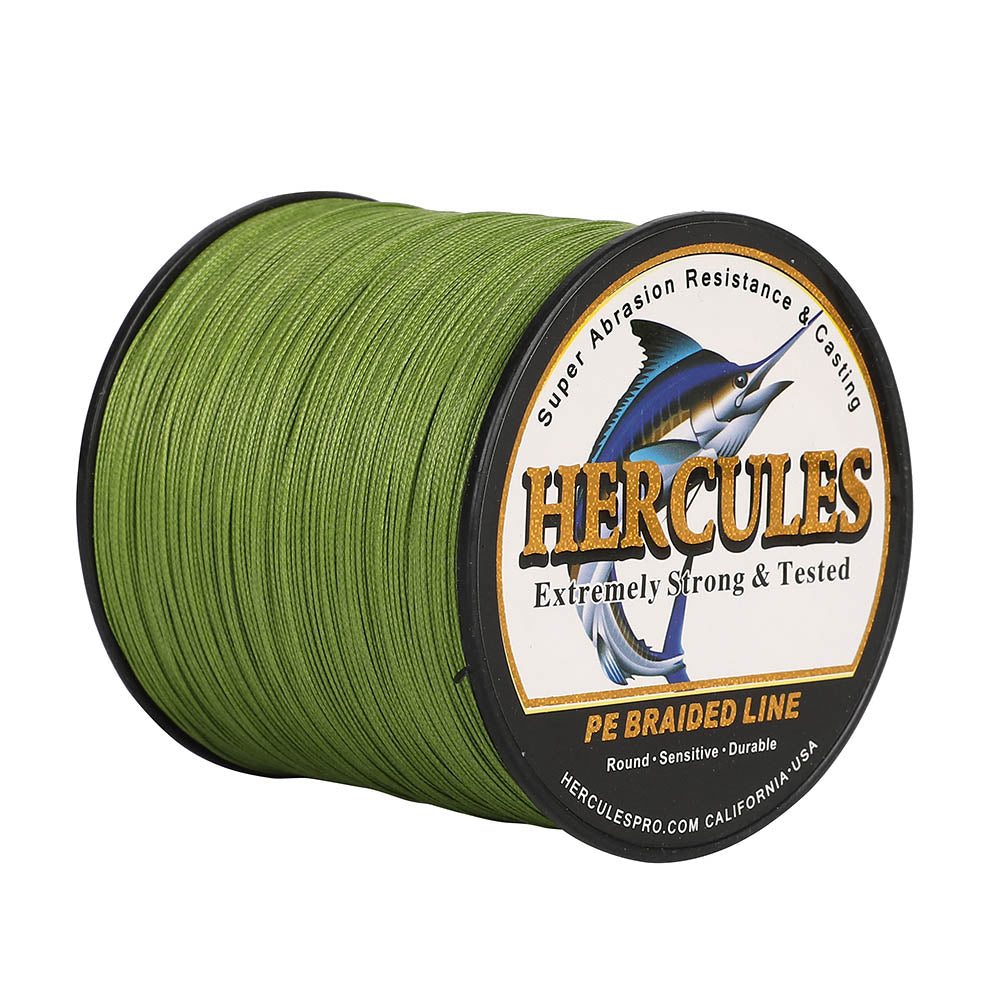 HERCULES 1500M 1640Yds Army Green 10lb-250lb PE Braid Fishing Line 12 Strands HERCULES