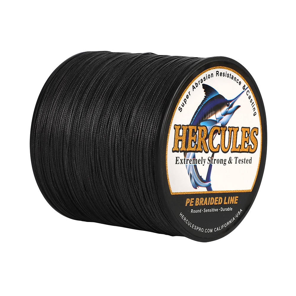 HERCULES 1500M 1640Yds Black 10lb-250lb PE Braid Fishing Line 12 Strands HERCULES
