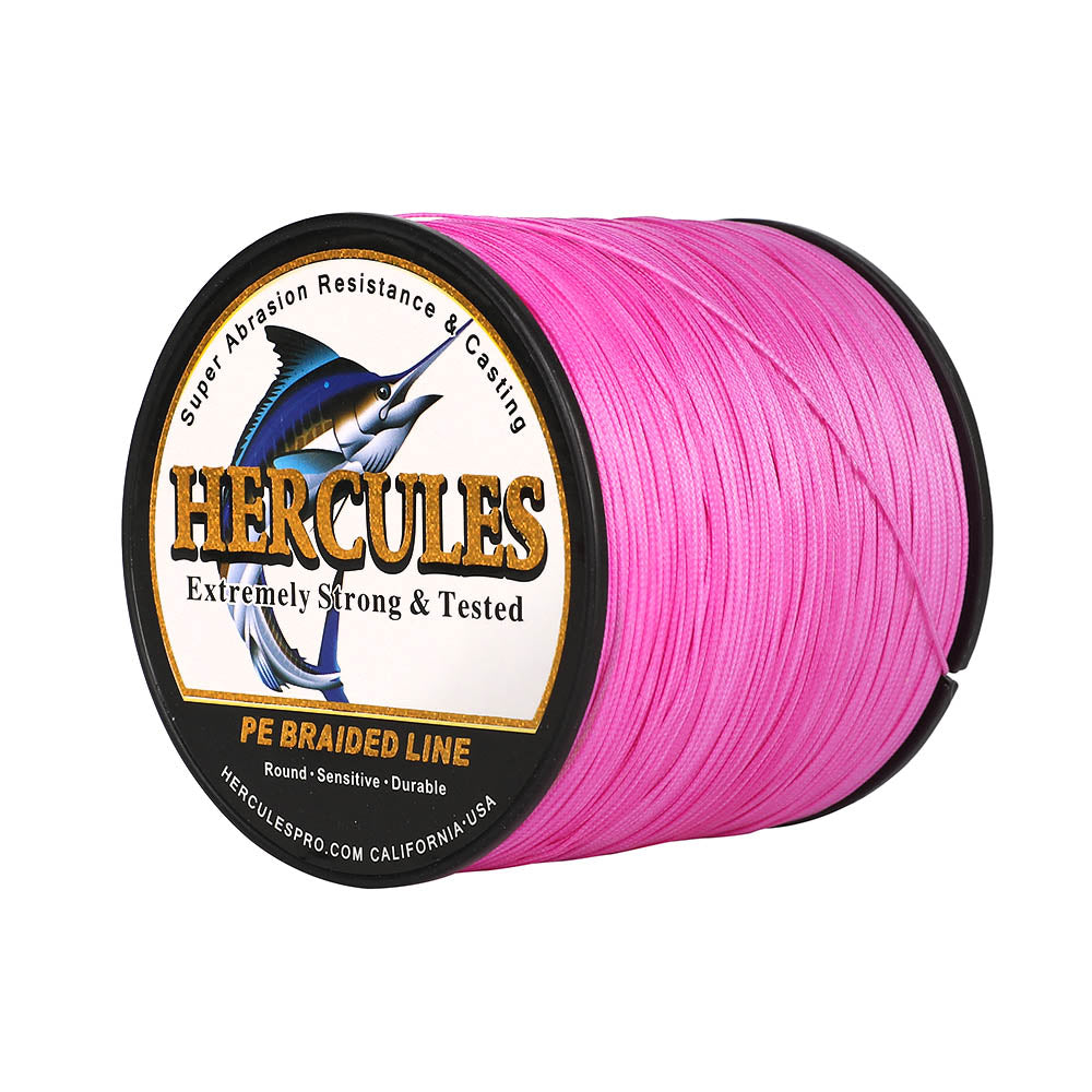 HERCULES 500M 547Yds Pink 10lb-420lb PE Braid Fishing Line 12 Strands HERCULES