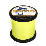 HERCULES 300M 328Yds Fluorescent Yellow 10lb-420lb PE Braid Fishing Line 12 Strands HERCULES