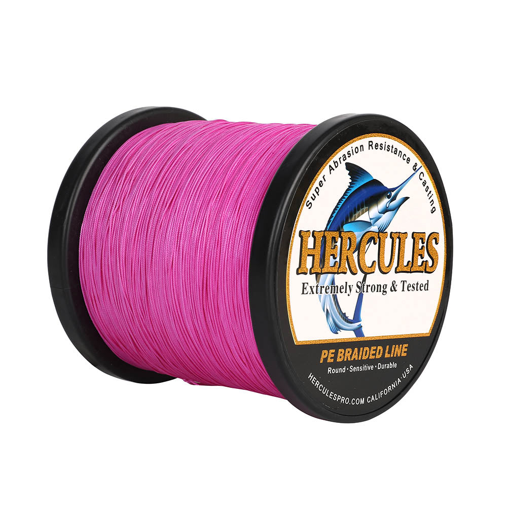 HERCULES 500M 547Yds Pink 10lb-420lb PE Braid Fishing Line 12 Strands HERCULES