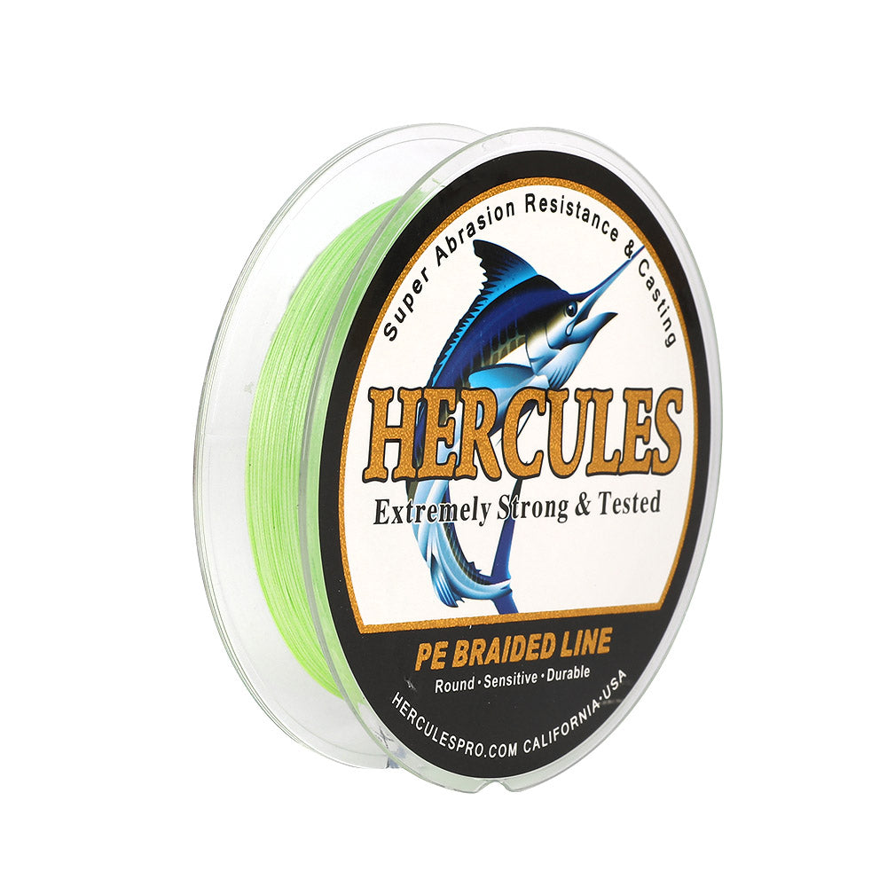 HERCULES 300M 328Yds Fluorescent Green 10lb-420lb PE Braid Fishing Line 12 Strands HERCULES