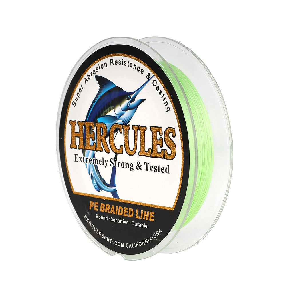 HERCULES 100M 109Yds Fluorescent Green 10lb-420lb PE Braid Fishing Line 12 Strands HERCULES