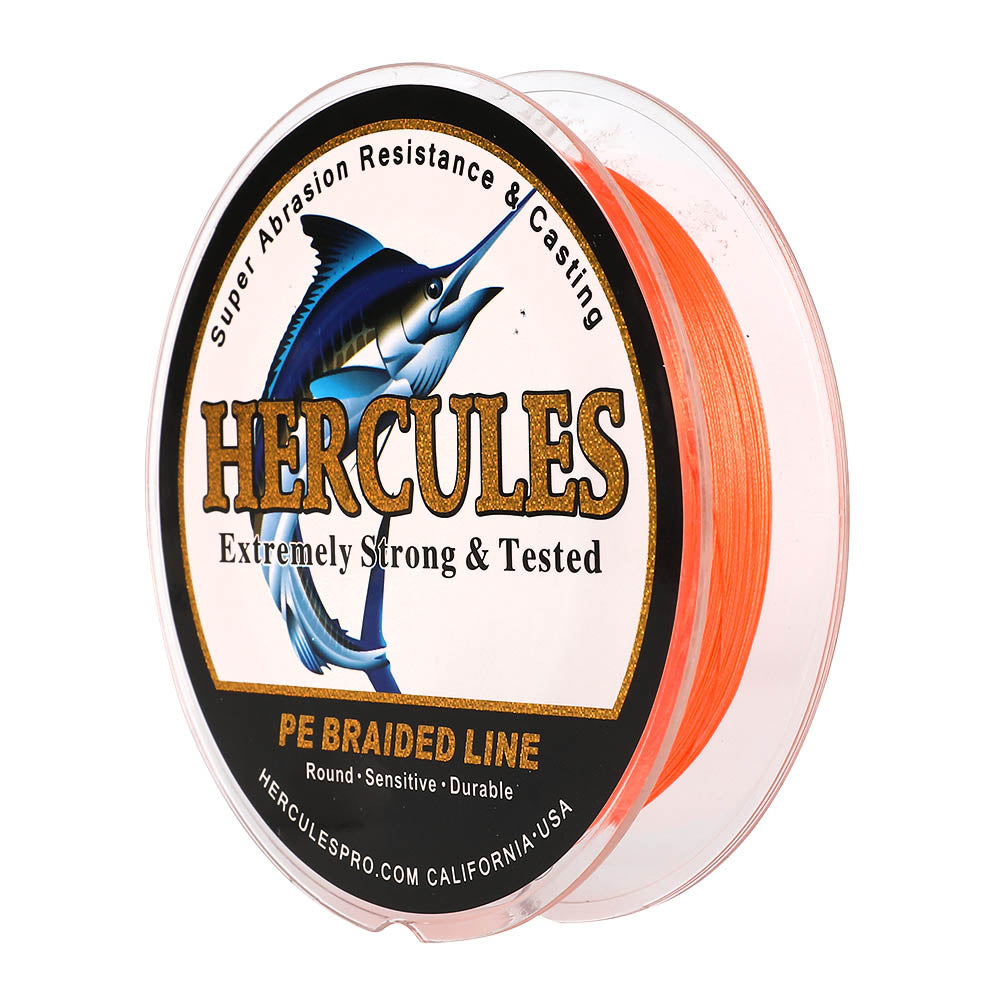 HERCULES 100M 109Yds Orange 10lb-420lb PE Braid Fishing Line 12 Strands HERCULES