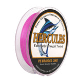 HERCULES 300M 328Yds Pink 10lb-420lb PE Braid Fishing Line 12 Strands HERCULES