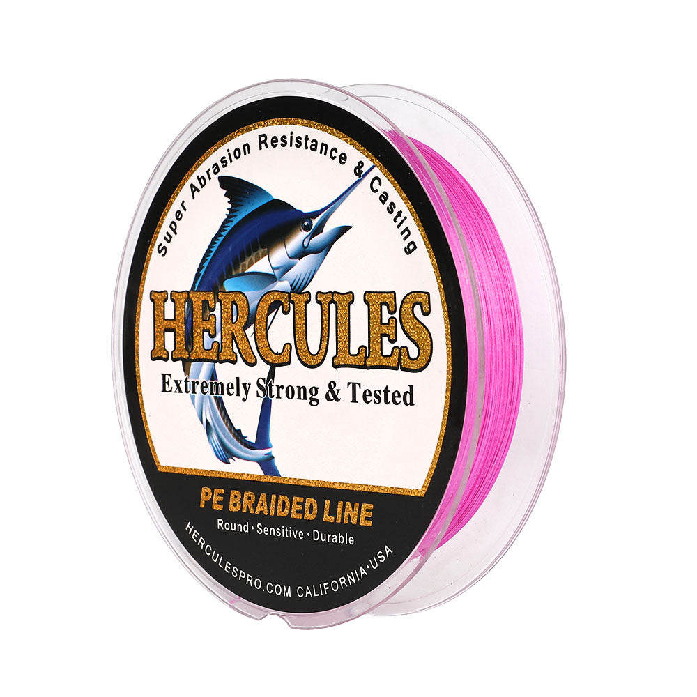 HERCULES 100M 109Yds Pink 10lb-420lb PE Braid Fishing Line 12 Strands HERCULES
