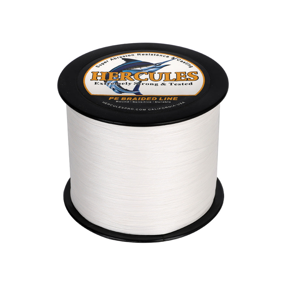 HERCULES 500M 547Yds White 10lb-420lb PE Braid Fishing Line 12 Strands HERCULES