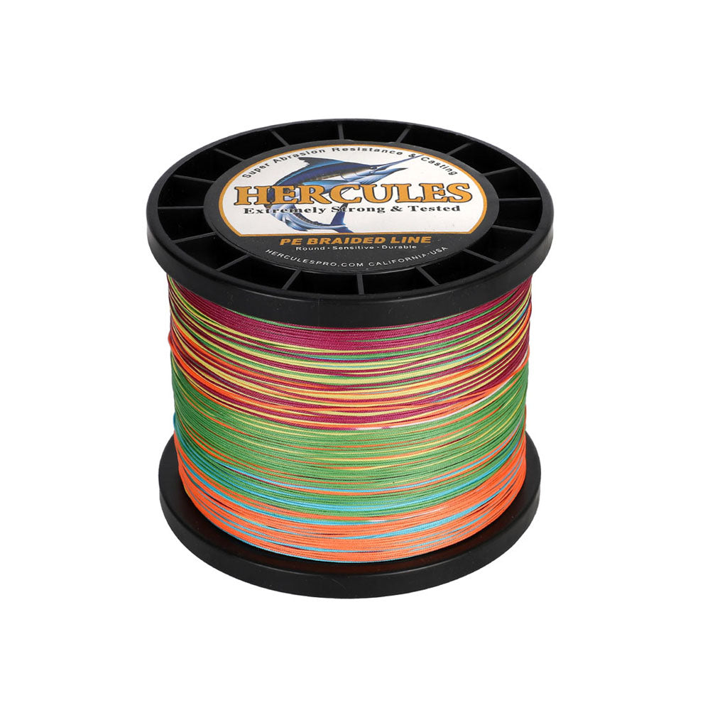 HERCULES 1500M 1640Yds Multicolor 10lb-250lb PE Braid Fishing Line 12 Strands HERCULES