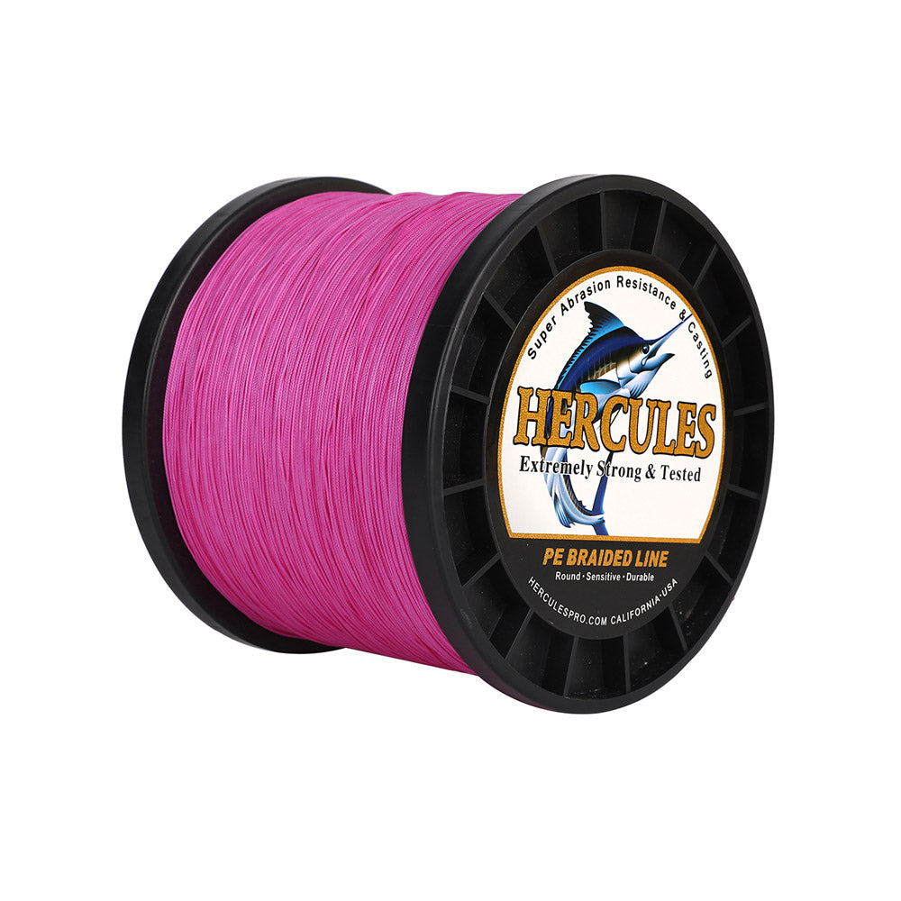 HERCULES 2000M 2187Yds Pink 10lb-250lb PE Braid Fishing Line 12 Strands HERCULES