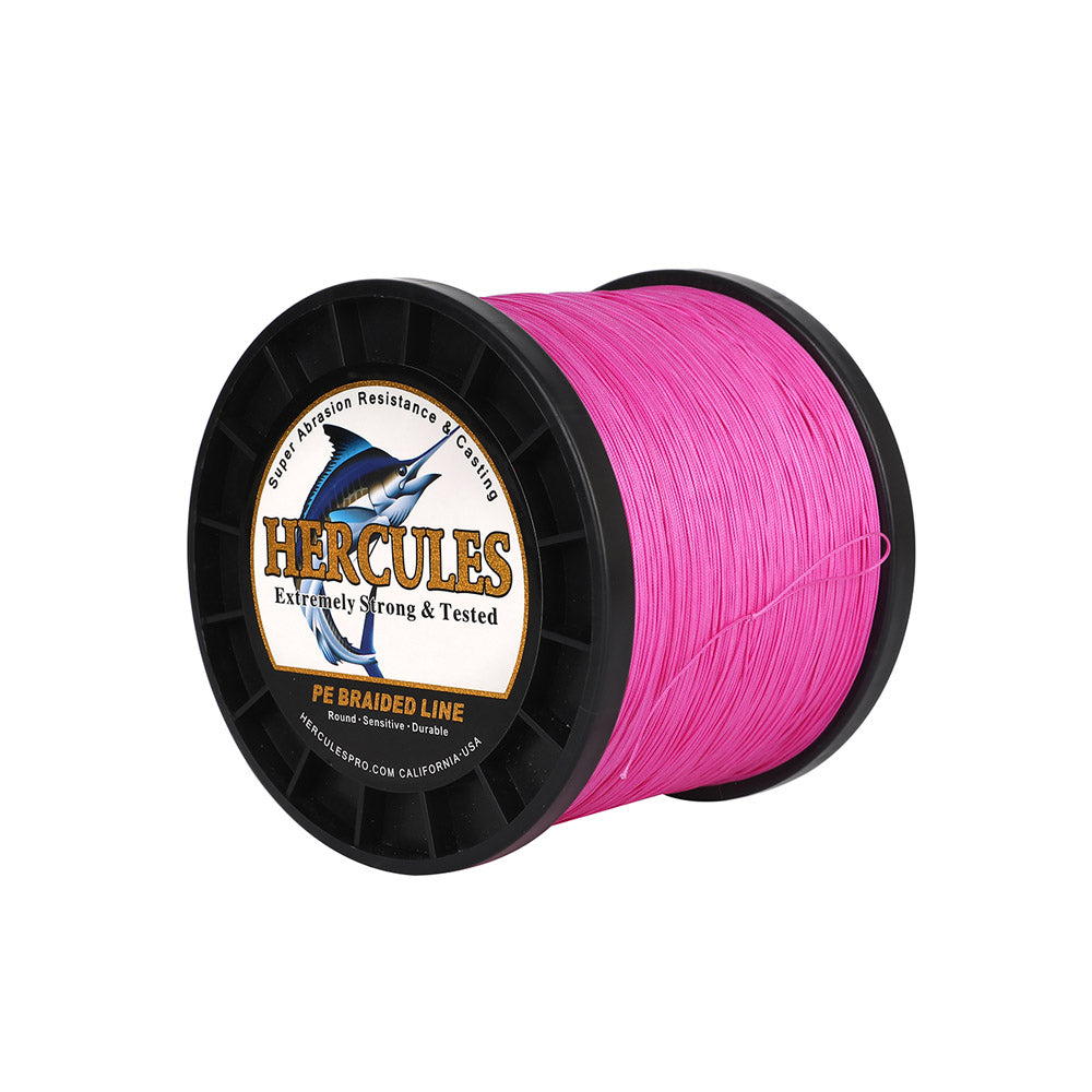 HERCULES 1000M 1094Yds Pink 10lb-420lb PE Braid Fishing Line 12 Strands HERCULES