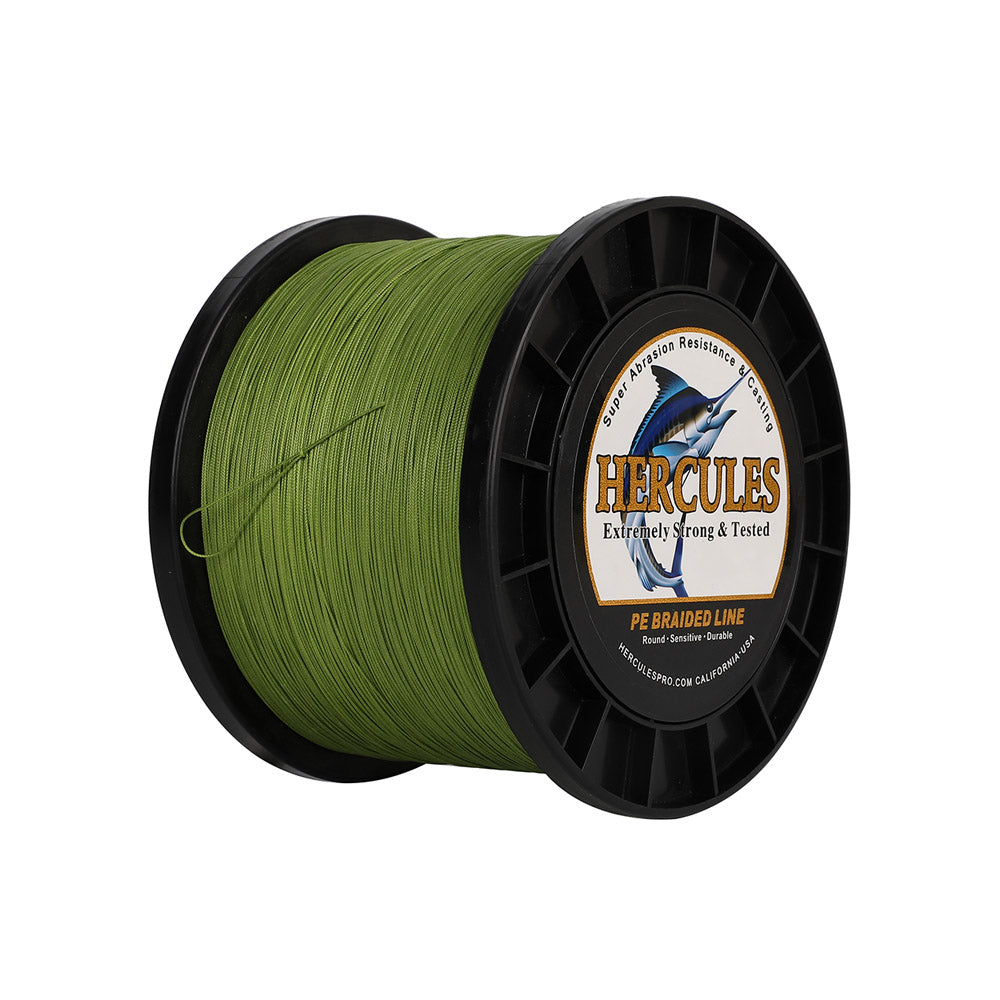 HERCULES 1500M 1640Yds Army Green 10lb-250lb PE Braid Fishing Line 12 Strands HERCULES